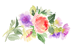 Watercolor card with flowers. Handmade.